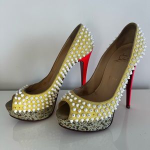 Authentic Christian Louboutin Lady Peep 150 with studs  size 38.5